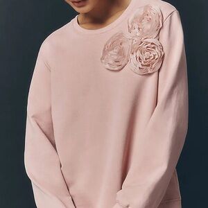 Maeve 3d Rose Embellished Women Sweatshirt - Frosty Pink